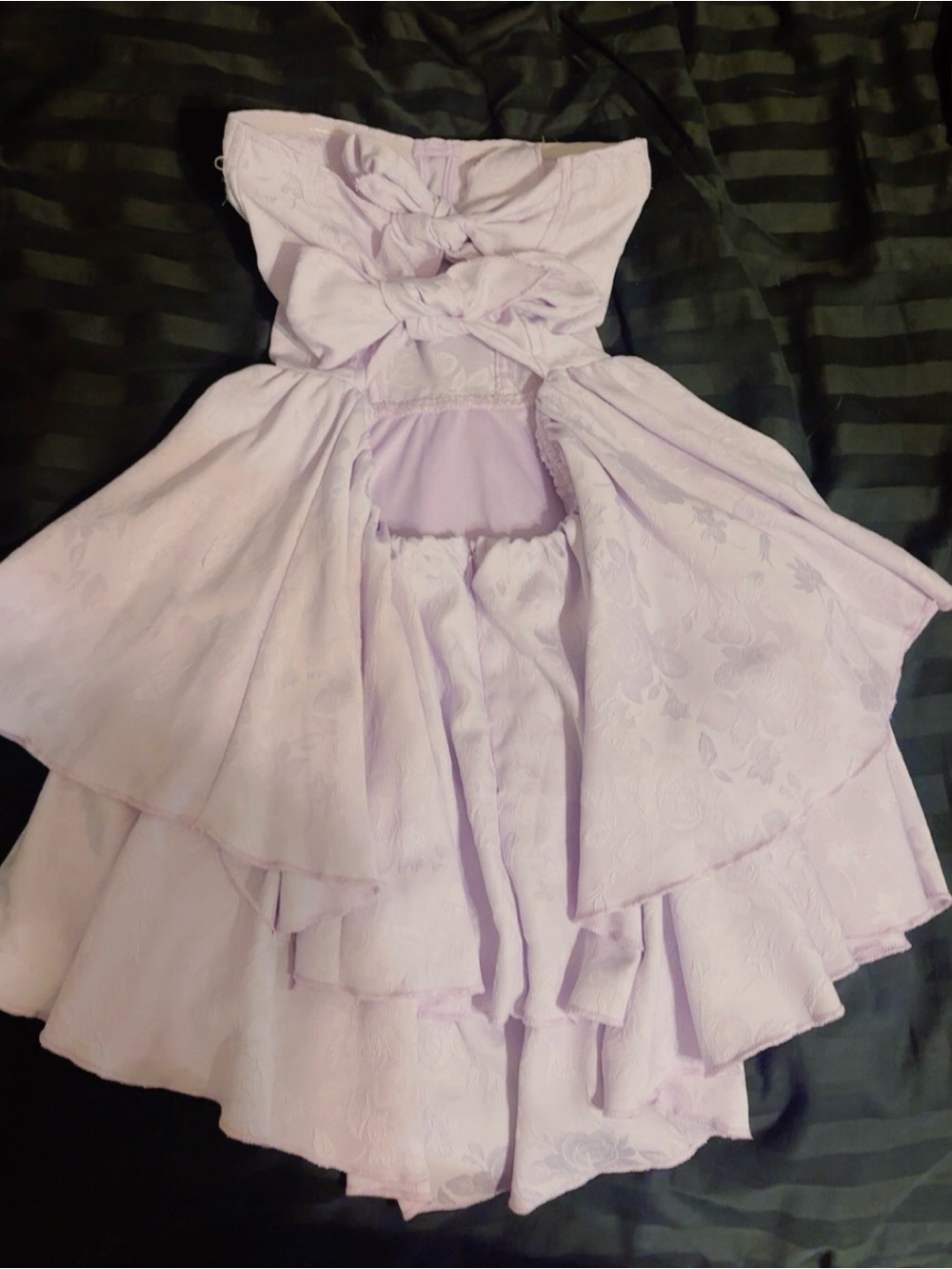 Lucy in the Sky Strapless Lavender Tiered Mini Dress - Picture 3 of 5